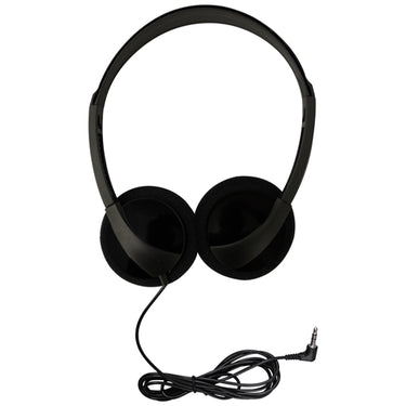 Bulk school headphones from HamiltonBuhl, ideal for education, compatible with various devices, pack of 100.